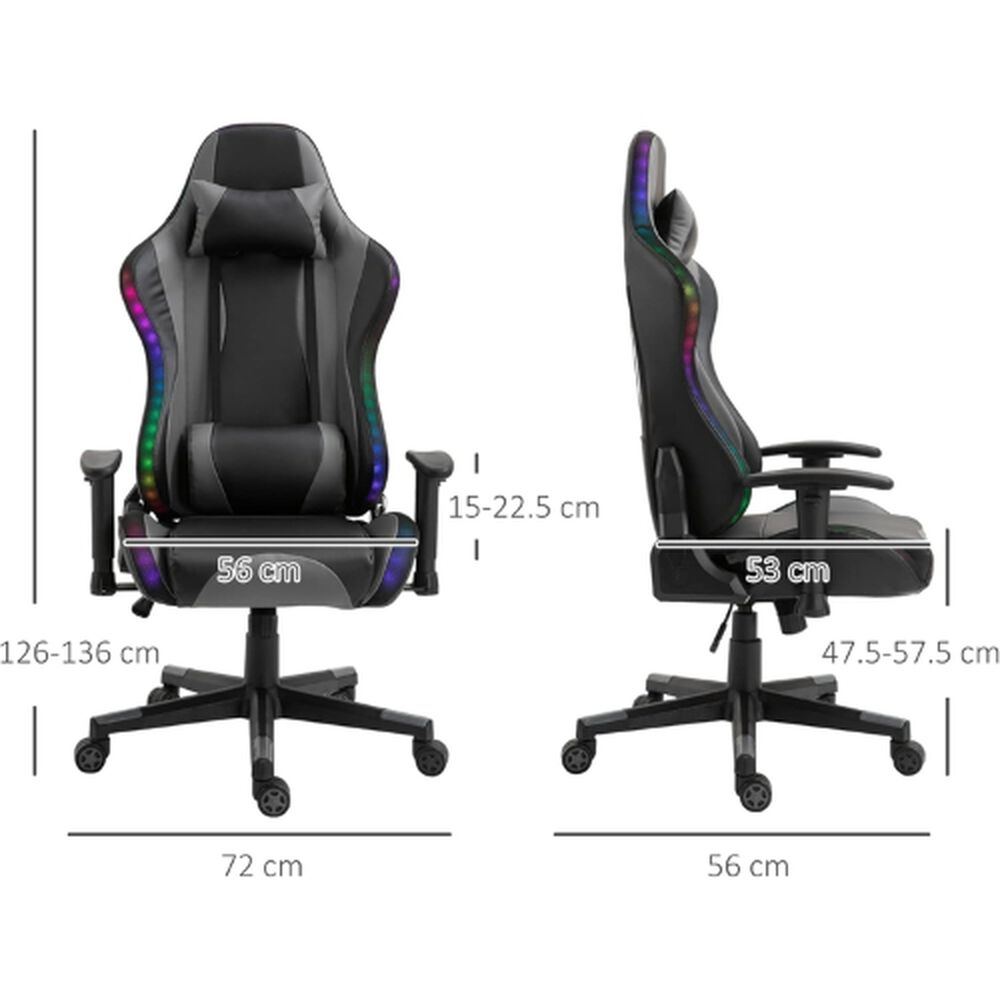 Silla Gamer Luz Rgb Soporte Lumbar Reclinable Reposapi&eacute;s image number 1.0