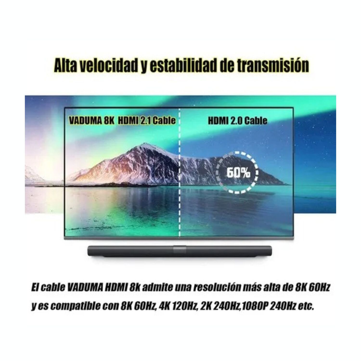 Cable Adaptador Multimedia Hdmi 8k 60hz Ultra Hd2.1 Alta Velocidad 1,5m image number 4.0