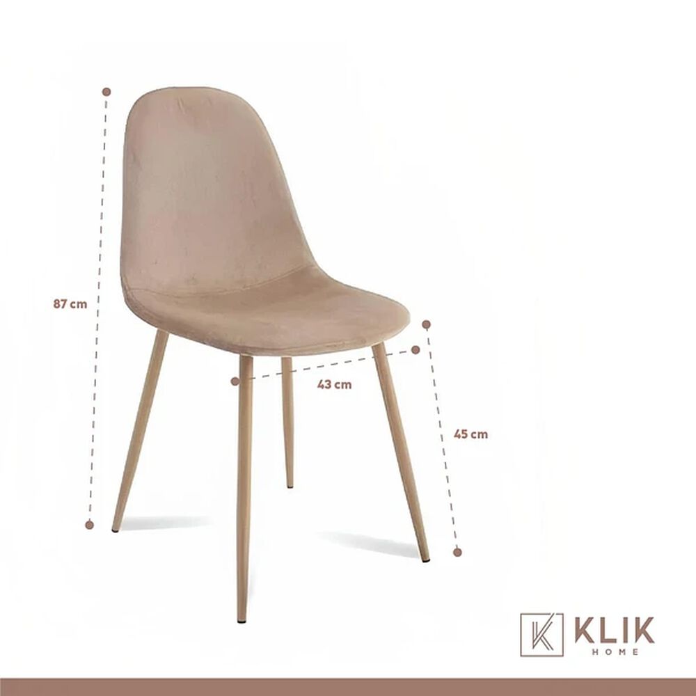 Comedor Redondo De Vidrio Cross 120cm + 5 Silla Spoon Velvet - Beige image number 4.0