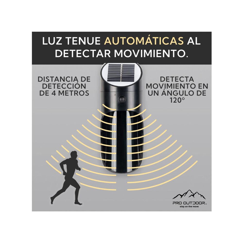 Pack 4 Aplique Led Solar Para Exterior Negro image number 2.0