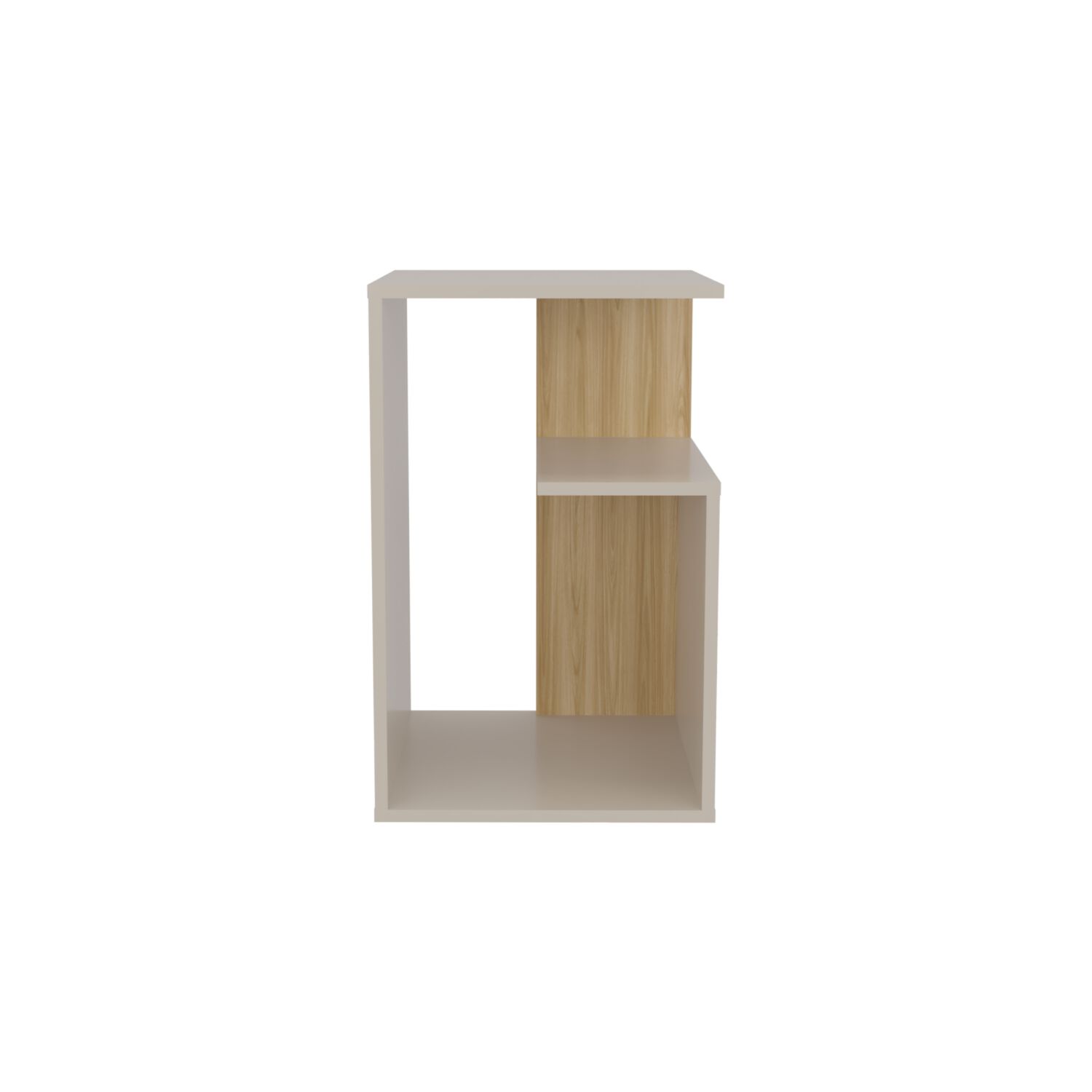 Mesa Lateral 63,4x39,8x30 Cm Beige Y Caf&eacute; Claro image number 3.0