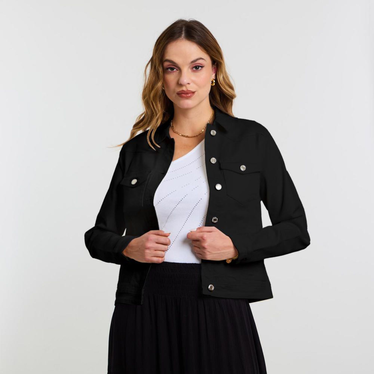 Chaqueta Denim Color Mujer Kimera image number 0.0