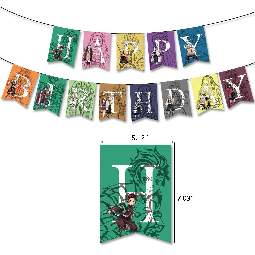 Pack Cumplea&ntilde;os Kimetsu No Yaiba Globos Toppers Cinta Y Mas image number 3.0