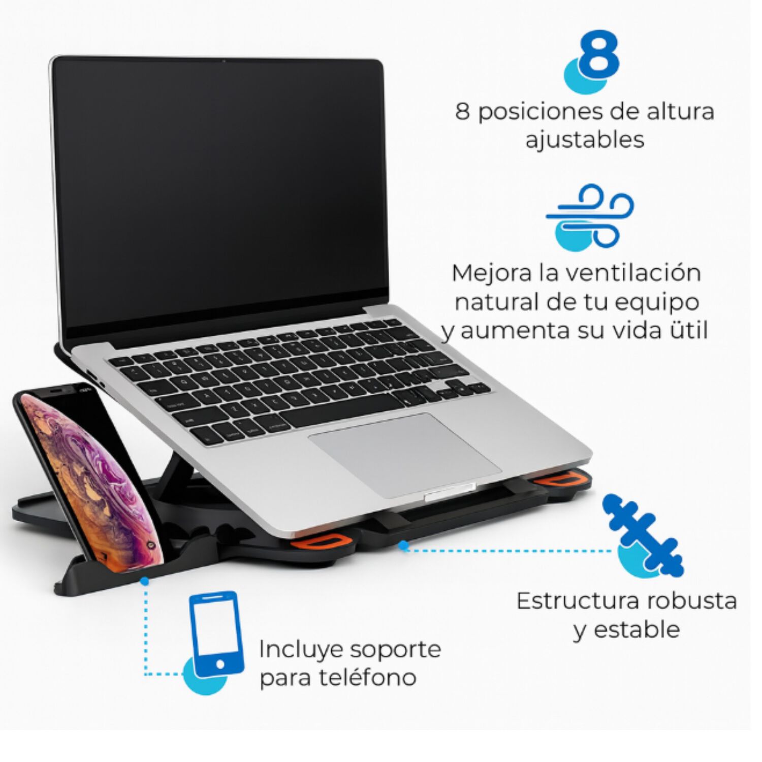Base Soporte Giratorio Notebook Y Celular Hasta 17 Pulgadas image number 2.0