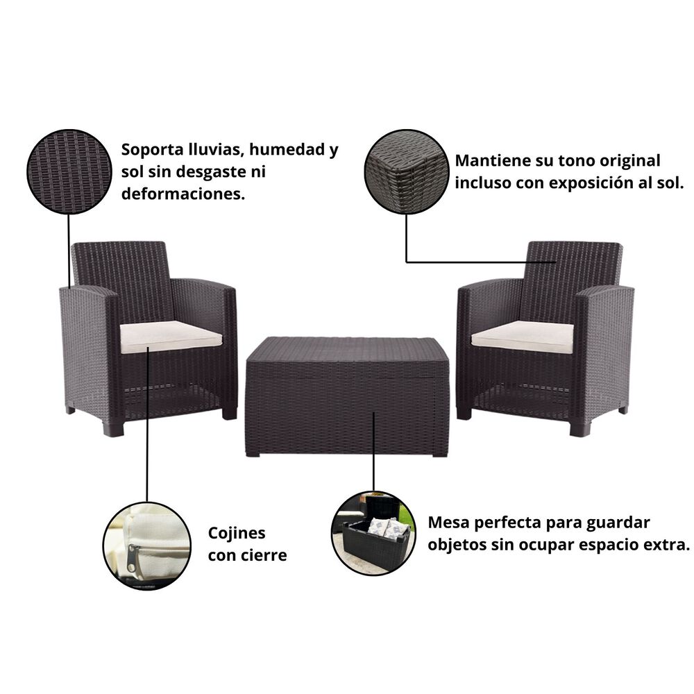 Juego Terraza Álamo Dúo Chocolate image number 5.0