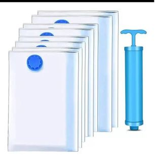 Pack De 5 Bolsas De Almacenamiento Al Vac&iacute;o Con Bomba Manual .