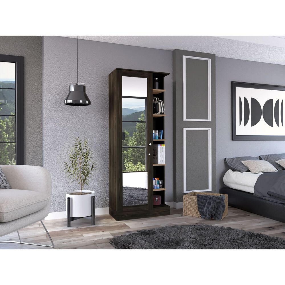 Closet 1 Puerta Con Espejo Cuerpo Completo 180,7x70x40,3 Cm Caf&eacute; image number 4.0