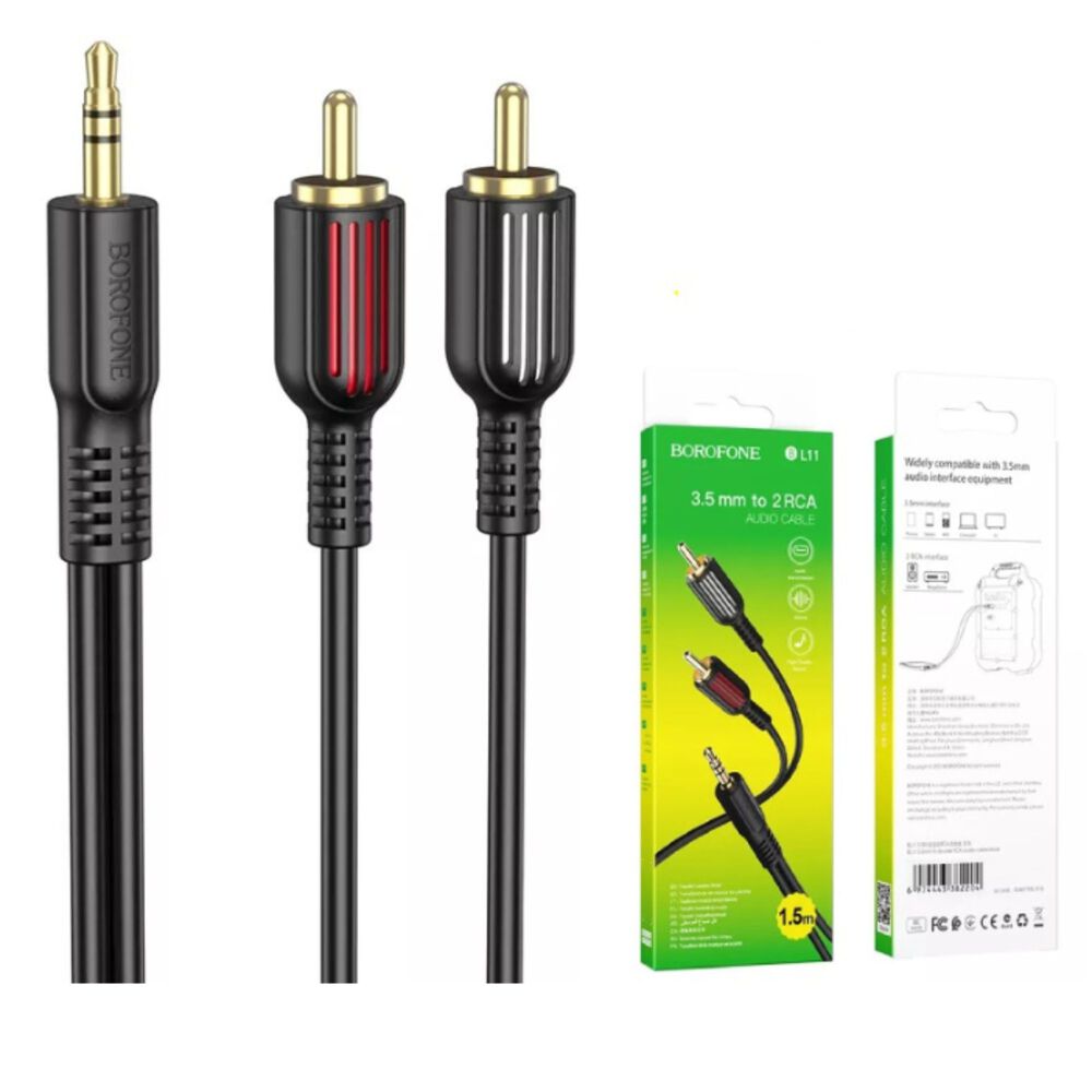 Cable Aux Audio Bl11 3,5mm A Doble Rca Borofone image number 0.0