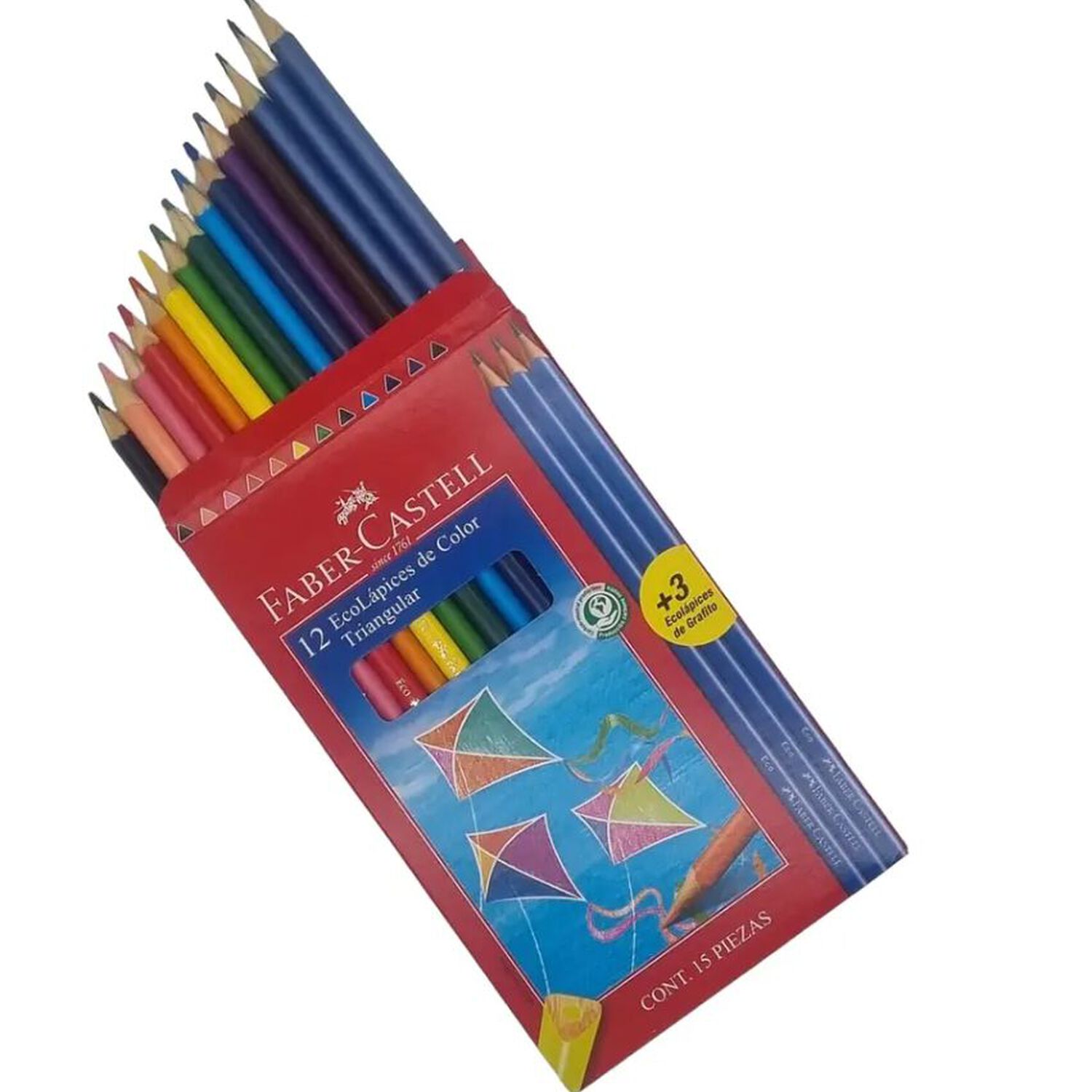 Lapices De Colores Triangular 12 Und + 3 Grafitos Faber Castell image number 1.0