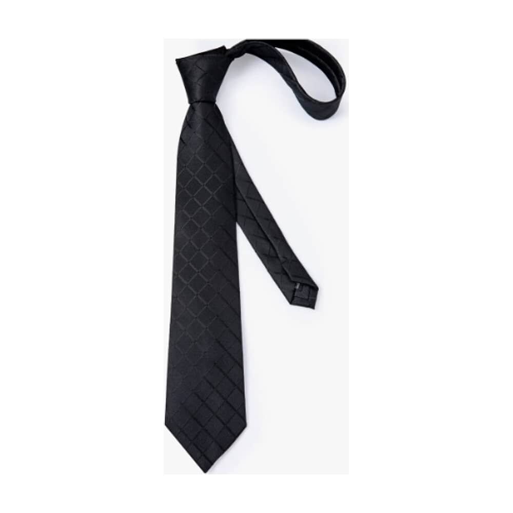 Corbatas Seda Hombres, Pa&ntilde;o Y Colleras Negro image number 2.0