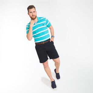 Polera L&iacute;neas Manga Corta Cuello Piqu&eacute; Hombre Peroe