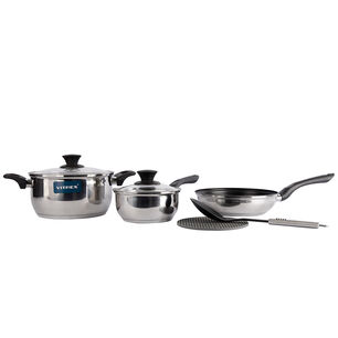 Bateria De Cocina Acero Inoxidable 7 Piezas Vitrex