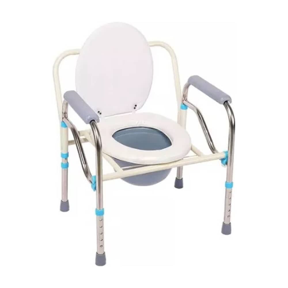 Ba&ntilde;o Inodoro W.c Port&aacute;til Plegable Silla Ducha Color Blanco image number 0.0