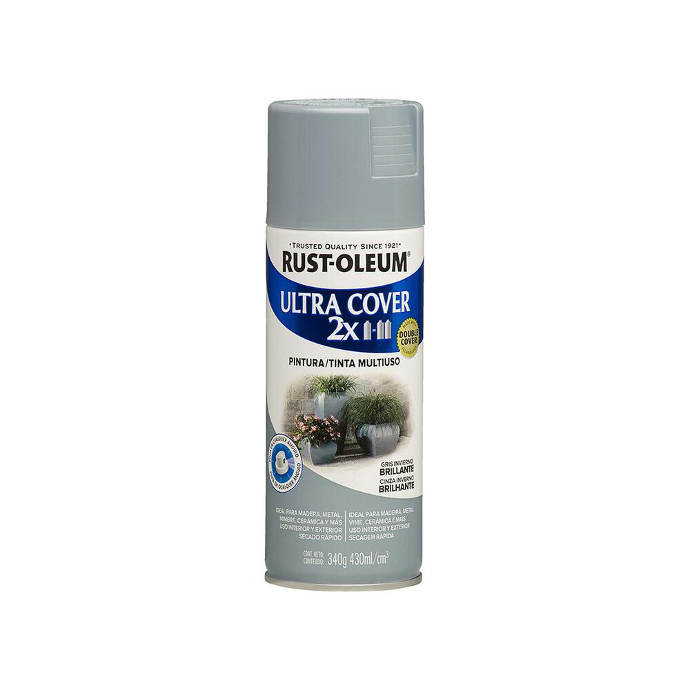 Pintura En Aerosol Ultra Cover 2x 340grs Gris Invierno Brillante - Rust Oleum image number 0.0