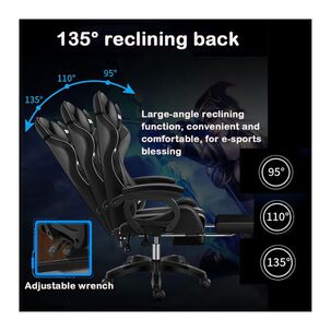 Silla De Escritorio Gamer Ergonómica Luz Led Rgb Y Masajeador Azul
