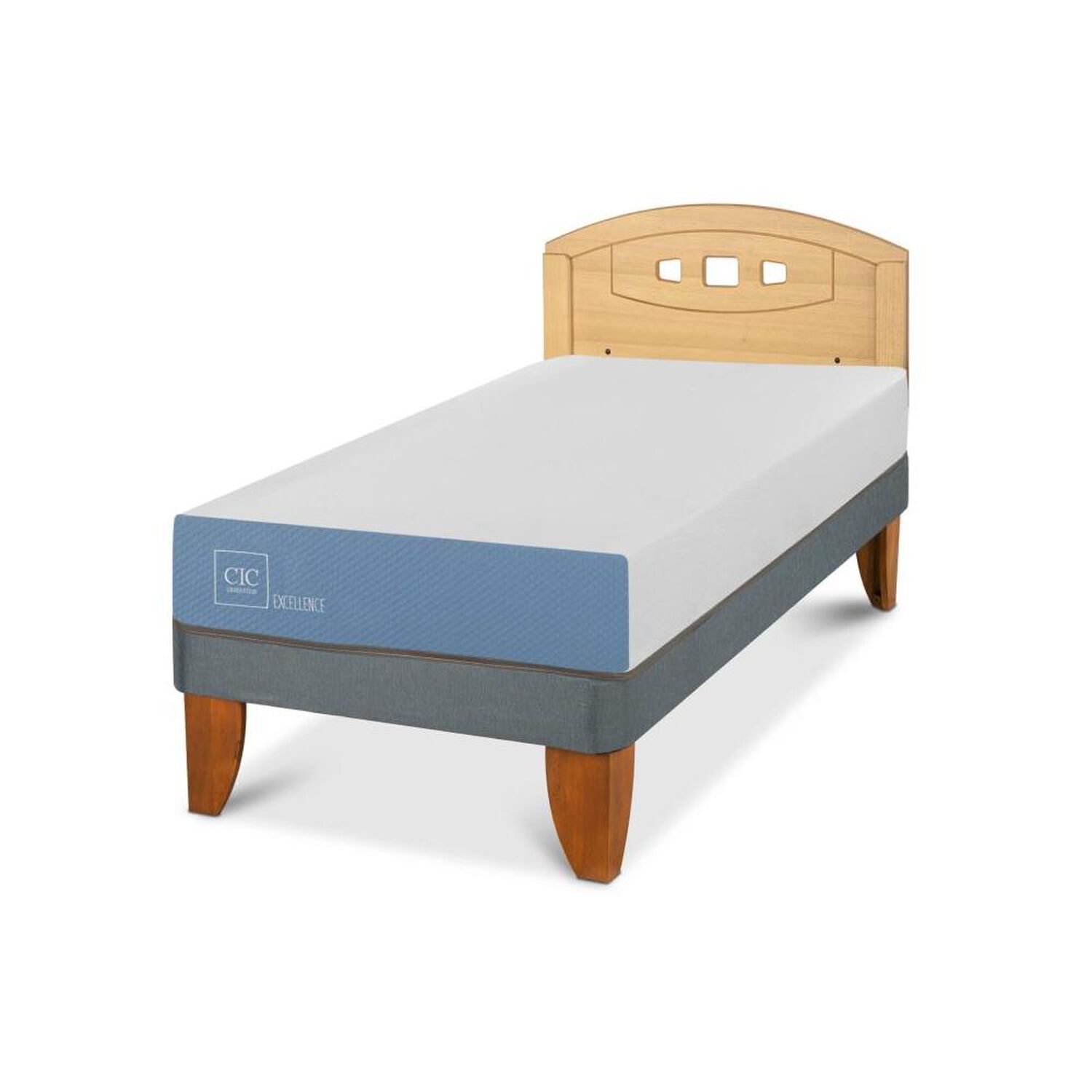 Cama Europea Cic Excellence / 1 Plaza / Base Normal + Respaldo image number 1.0