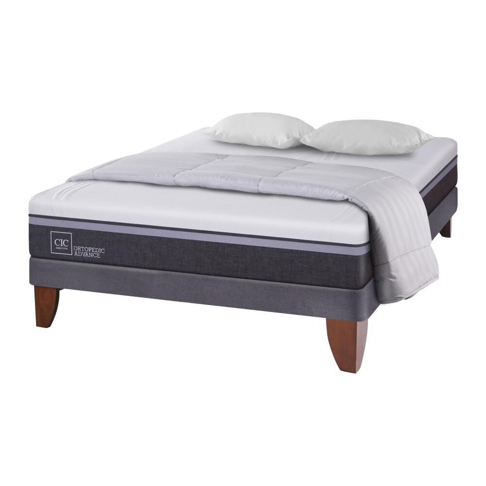 Cama Europea Cic Europea Ortopedic / 2 Plazas / Base Normal + Plumón y Almohadas image number 1.0