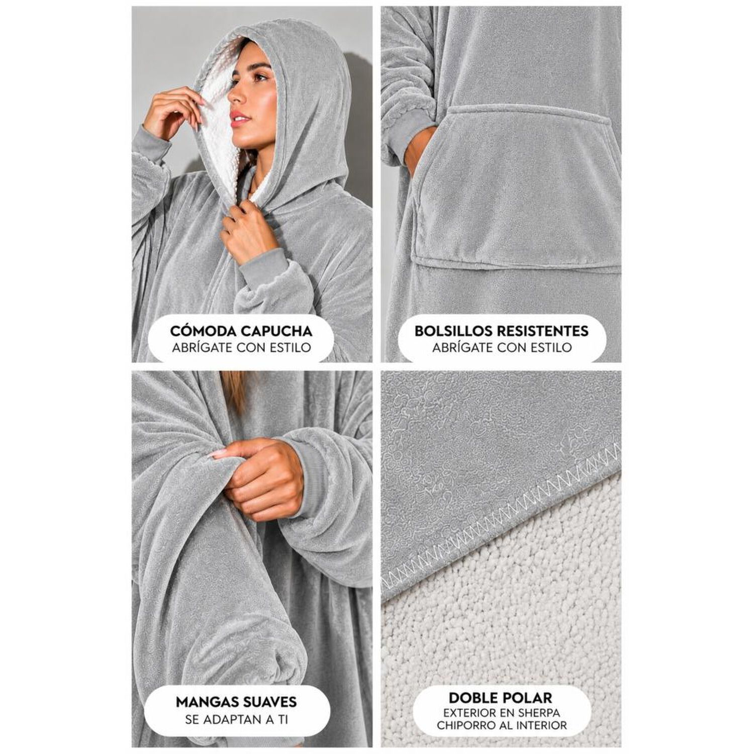 Poleron Felpa Capucha Manta Polar Invierno Unisex Talla Unic image number 13.0