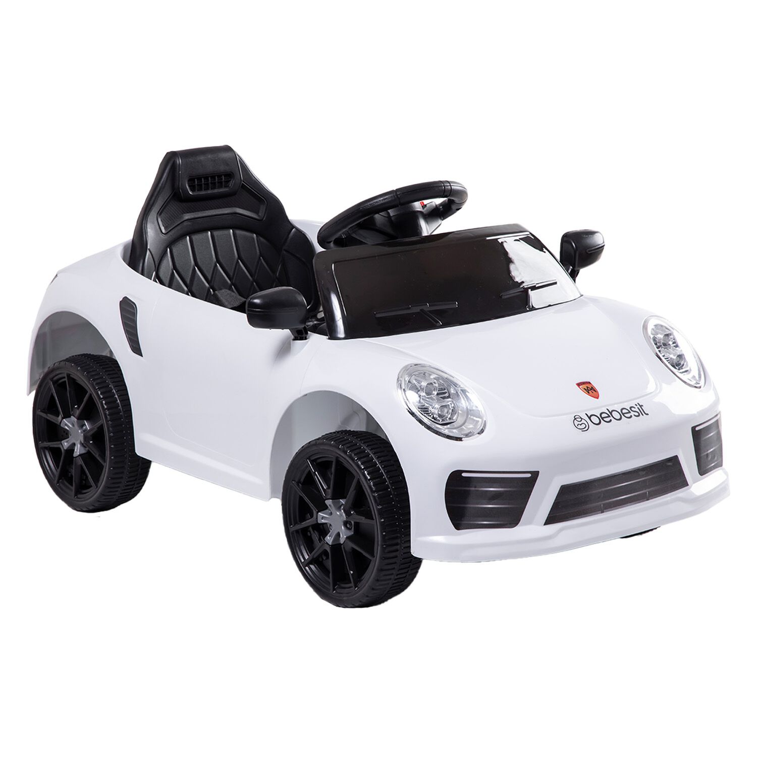 Auto Deportivo El&eacute;ctrico Race Blanco Bebesit image number 0.0