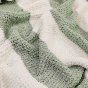 Manta De Franela Nautica 127x152 Waffle Suavidad Superior Verde