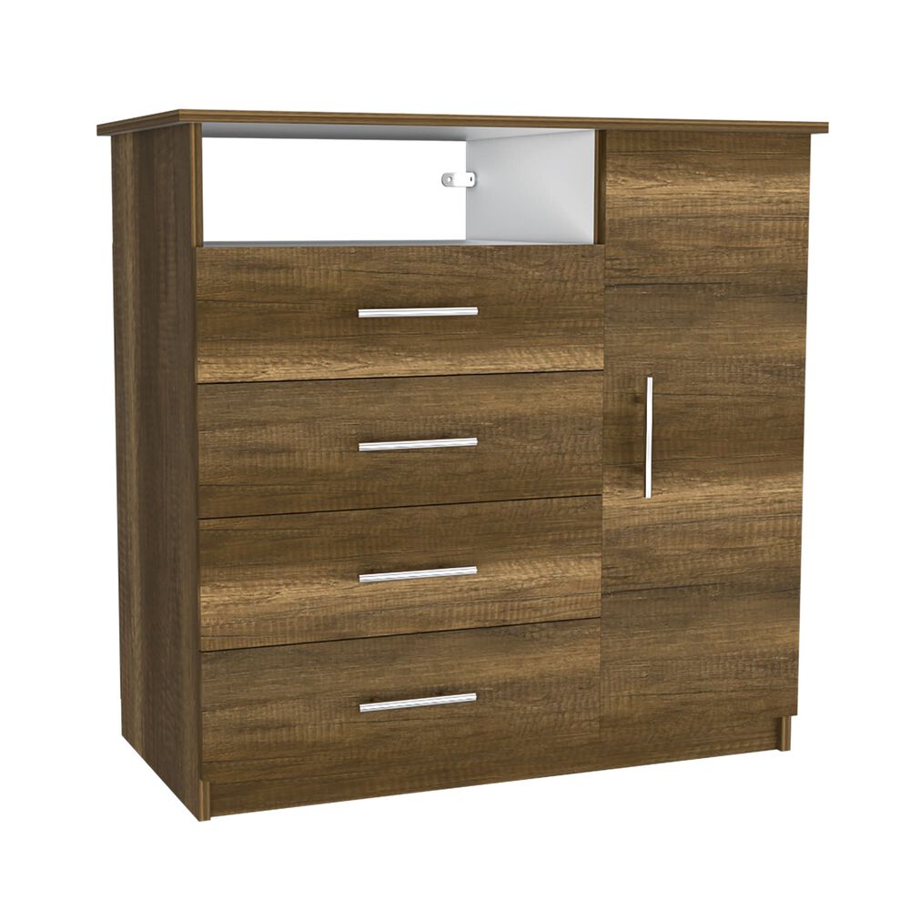Comoda Tv 40" 4 Cajones 1 Puerta Fm-018o - Café Oscuro image number 0.0