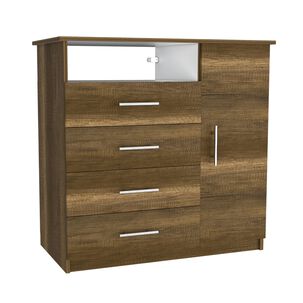 Comoda Tv 40" 4 Cajones 1 Puerta Fm-018o - Café Oscuro