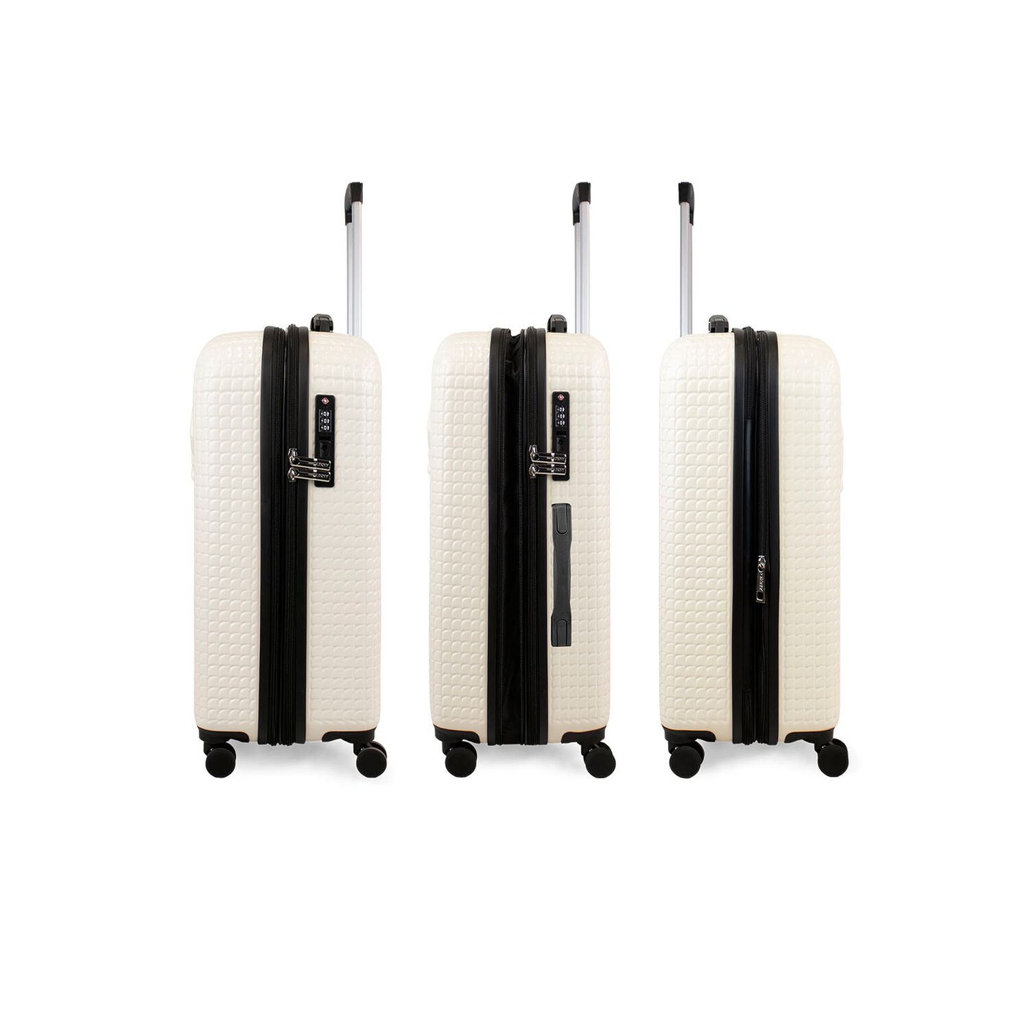 Set 3 Maletas Donna Karan Hot Town Cabina Mediana Grande Blancas image number 7.0