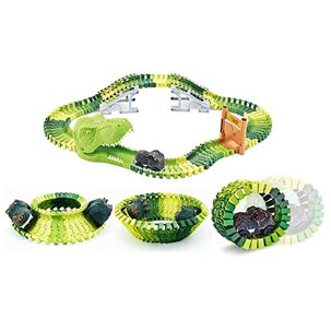 Juguete Pista De Carrera Autos De Dinosaurios 147 Piezas Infantil