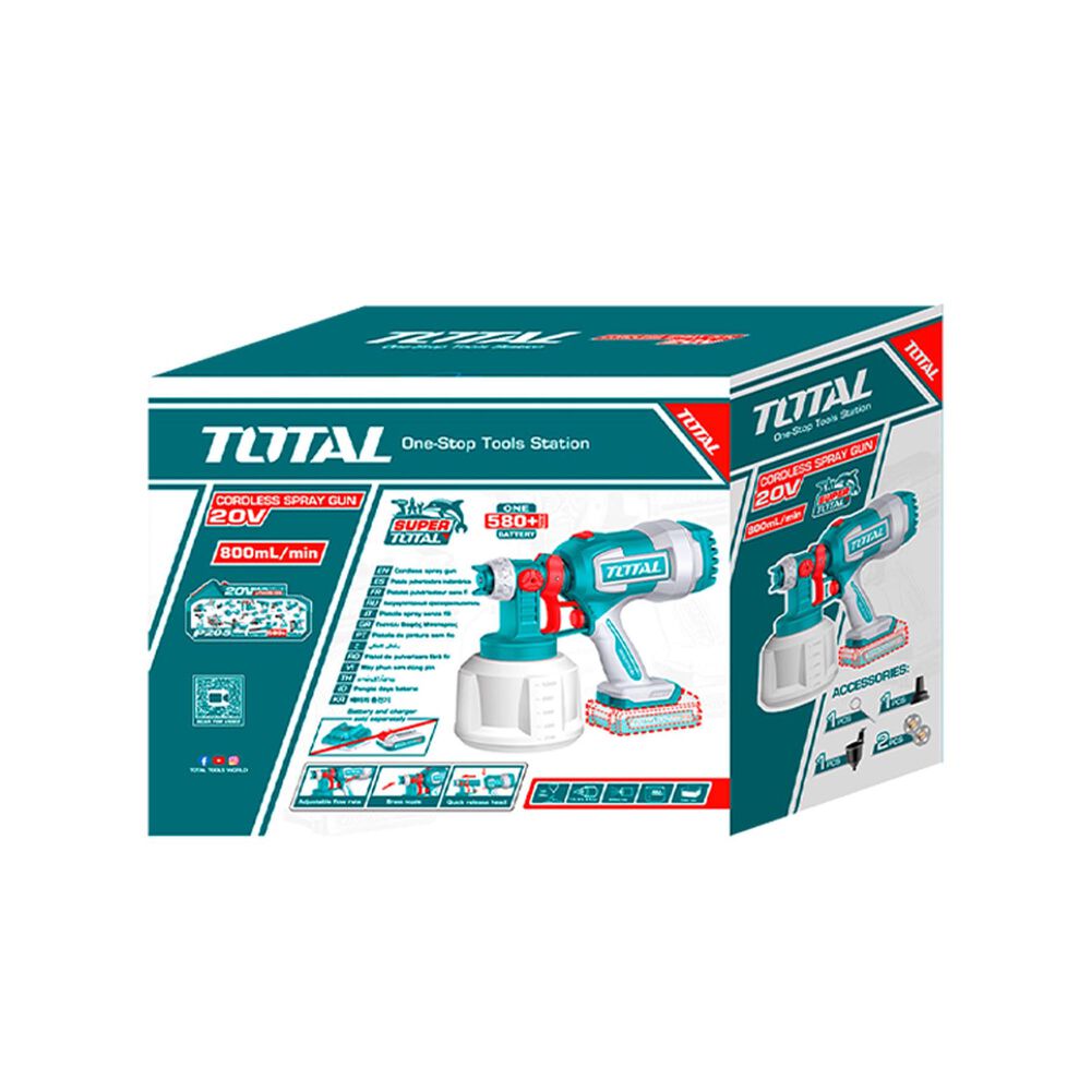 Pistola Pintar Inalambrica 20v 800ml Con Bateria Y Cargador Total image number 2.0