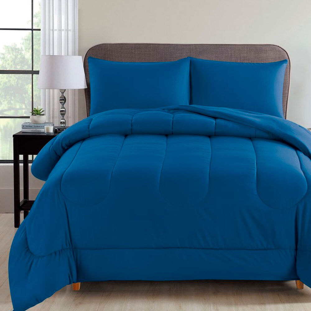 Plum&oacute;n Liso Colors 2 Plazas Azul image number 4.0