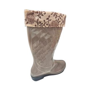 Bota Agua Lluvia Beige Mujer