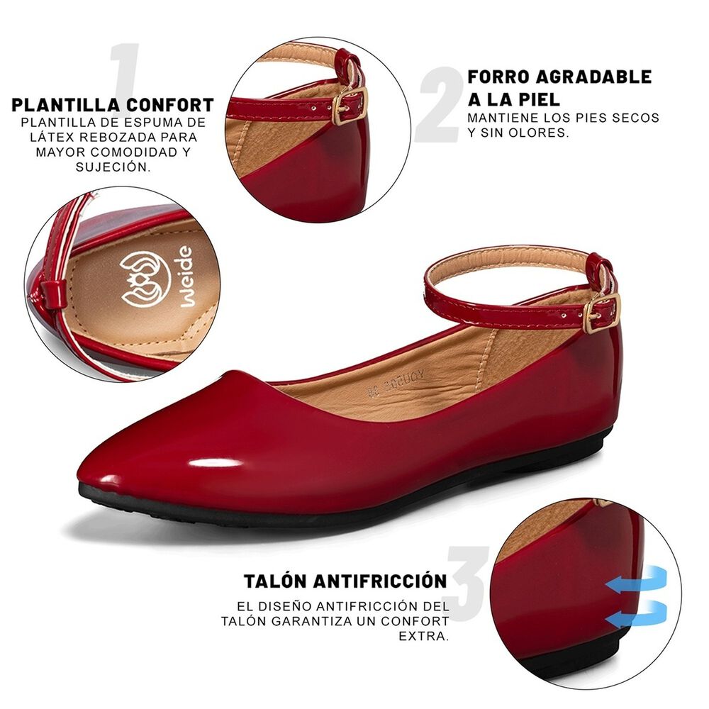 Ballerina Mujer Casual Charol Moda Plano Weide You505 image number 7.0