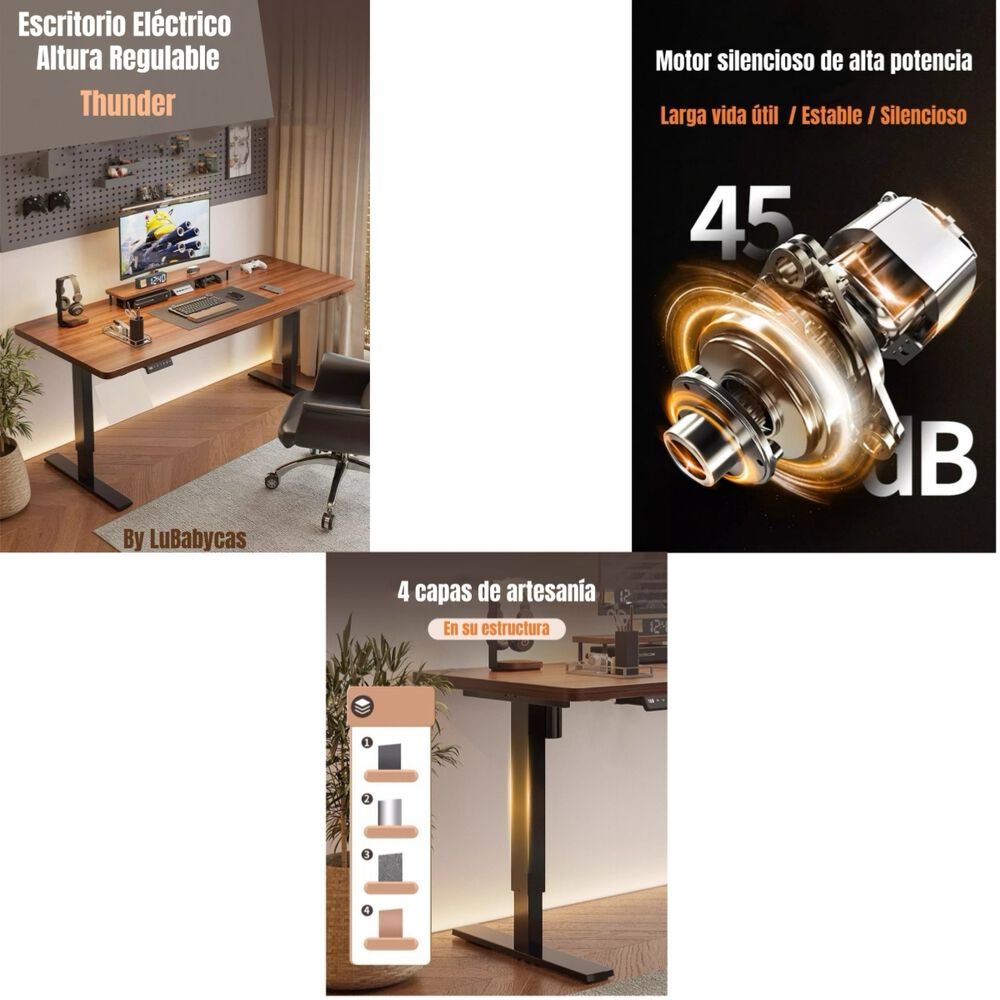 Escritorio Eléctrico Regulable Accesorios 120cm Lubabycas image number 5.0