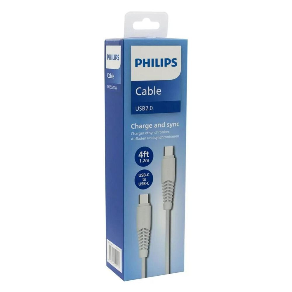 Cable De Carga Rapida Usb C 60w Blanco Dlc8701 image number 2.0