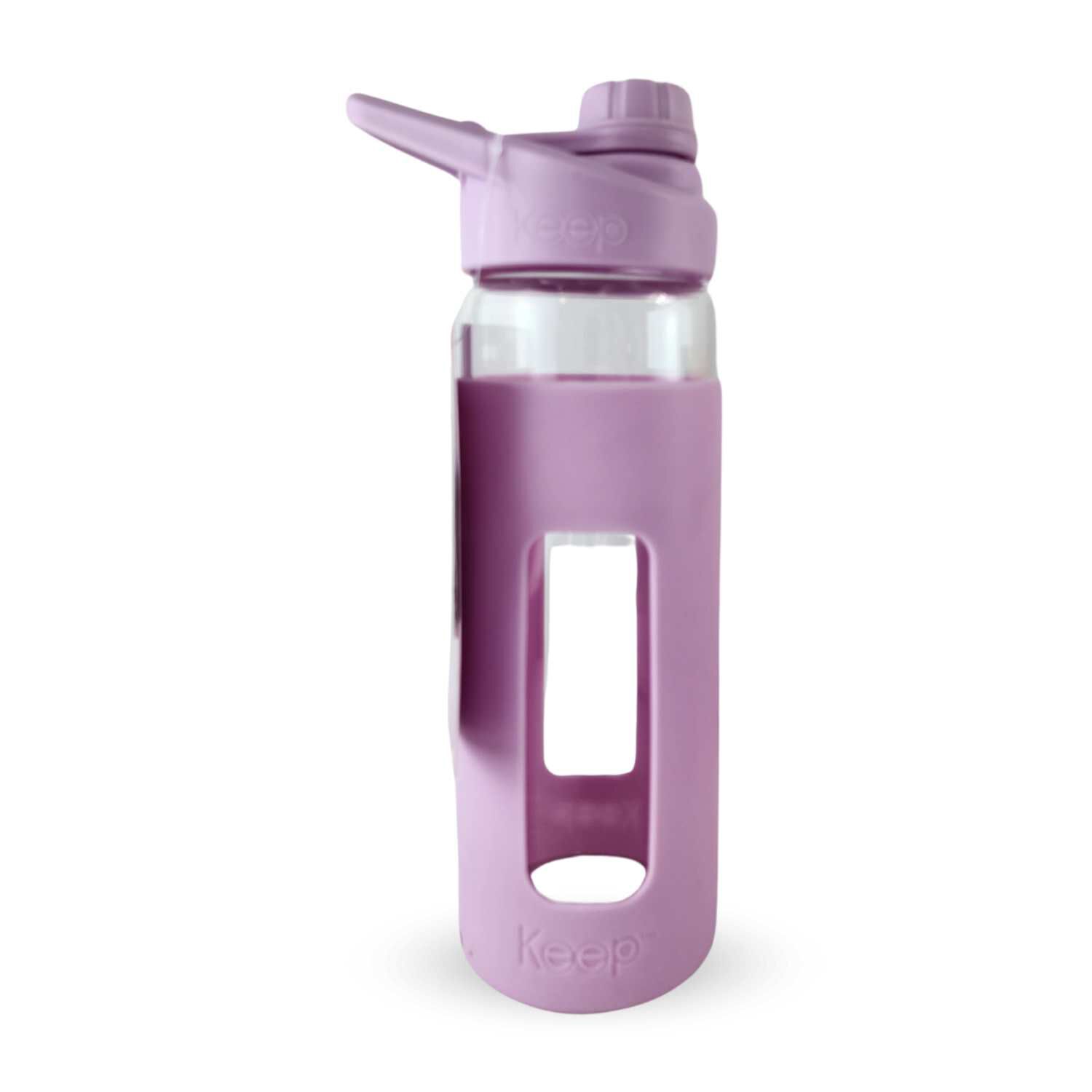 Botella Keep 470ml Vidrio Protector Agua Deportes Outdoor Lila image number 1.0