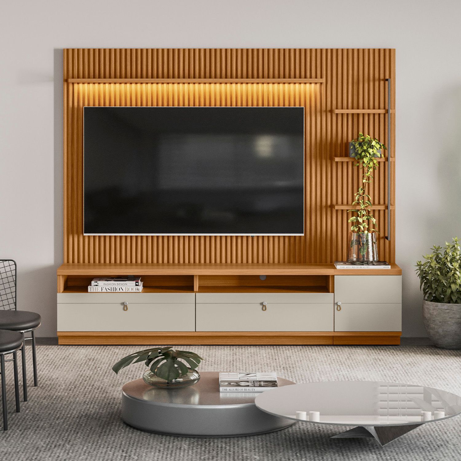 Home Tv Di Poretti Design Ouro Ttv / 1 Puerta / 2 Cajones image number 5.0