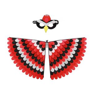 Disfraz Infantil Cosplay Pajaro Carpintero Loco Rojo Y Negro