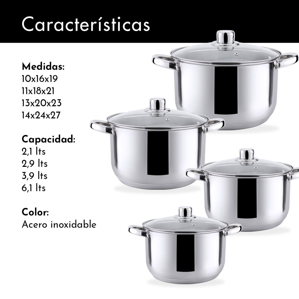 Set Baterías 8 Piezas Acero Inoxidable Bremen Gri image number 2.0