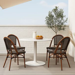 Pack De 4 Sillas Bistro Parisina Textileno - Caf&eacute; Oscuro