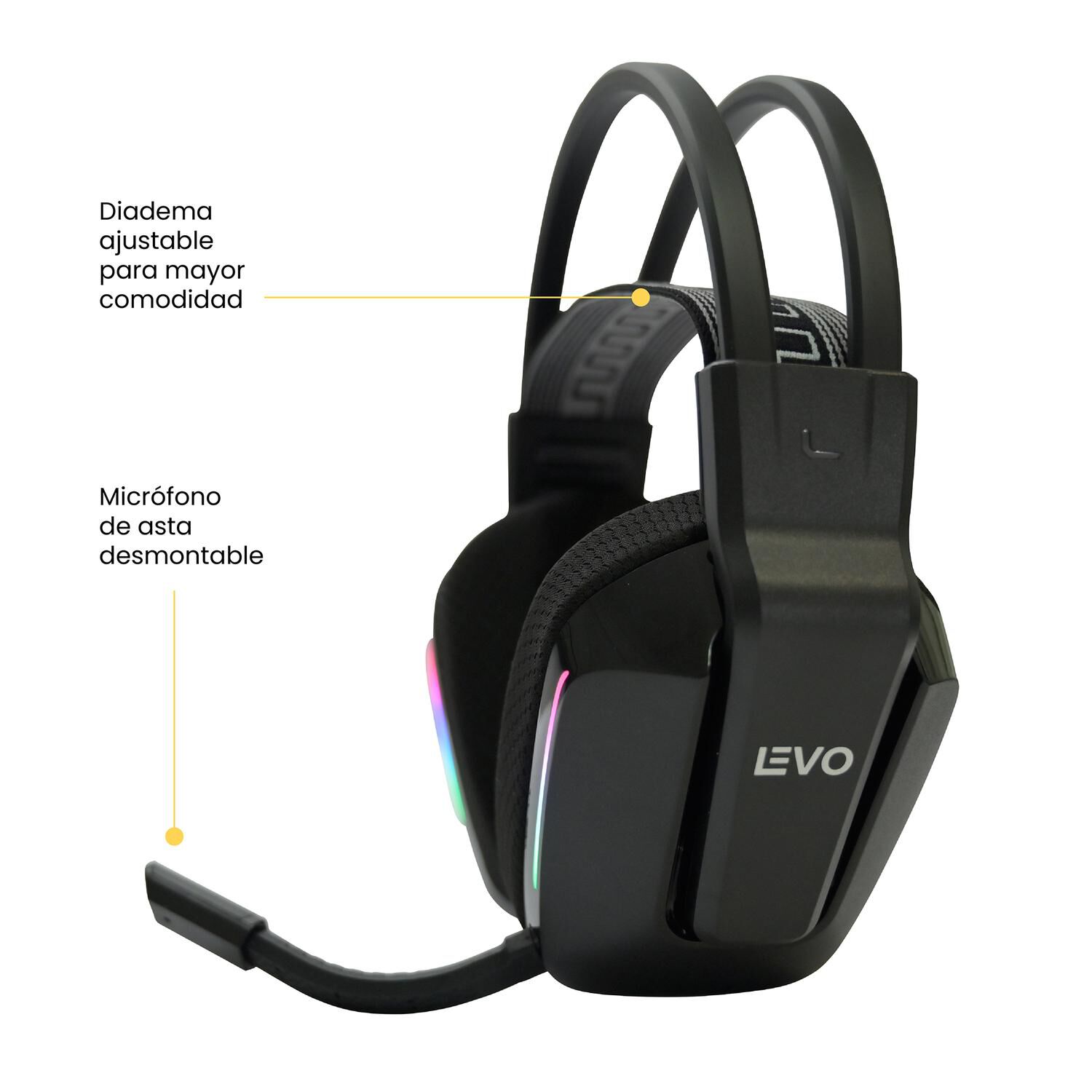 Aud&iacute;fono Gamer Inal&aacute;mbrico Zenit Elite Bluetooth Rgb Levo image number 6.0