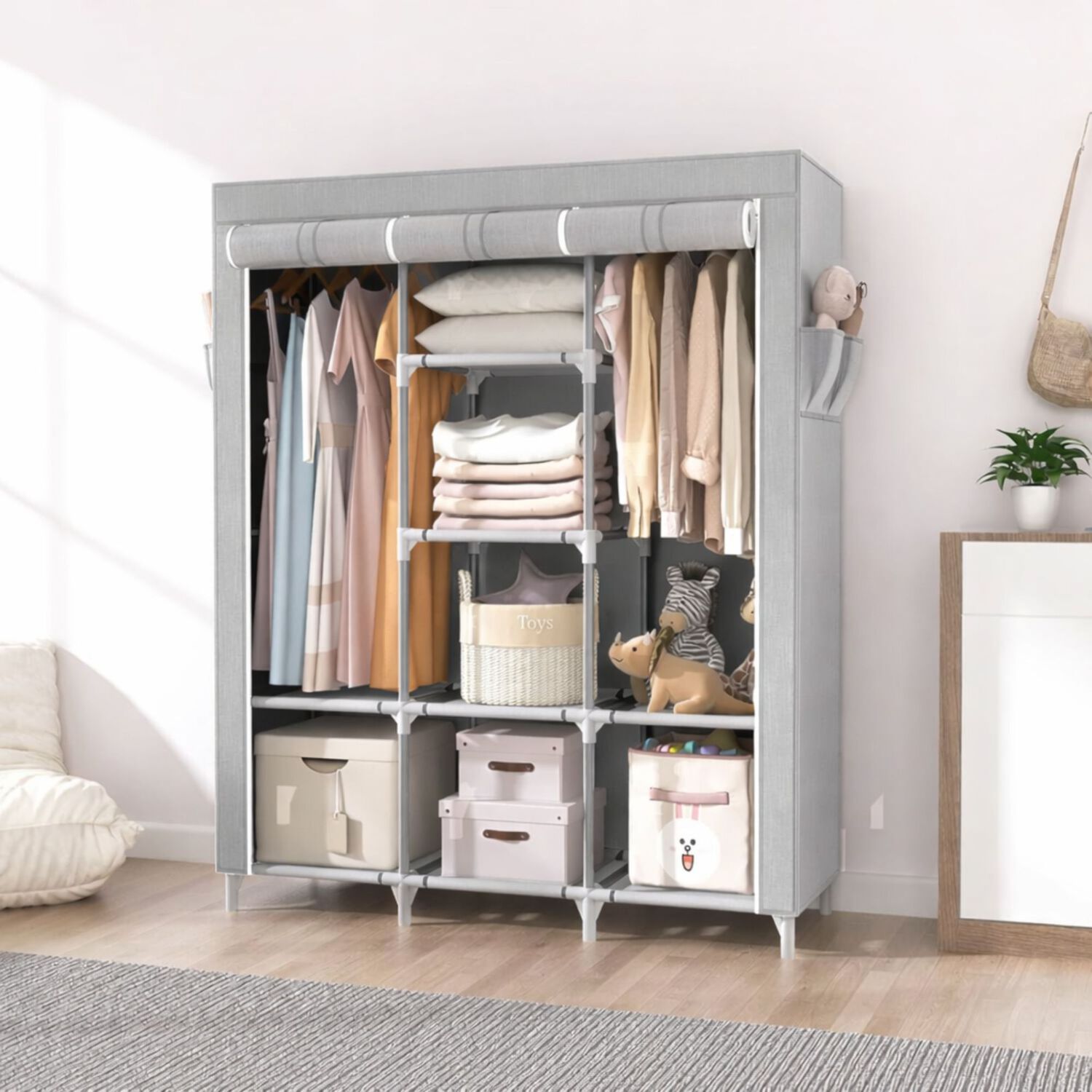 Armario Closet Ropero Armable Grande Gris image number 2.0