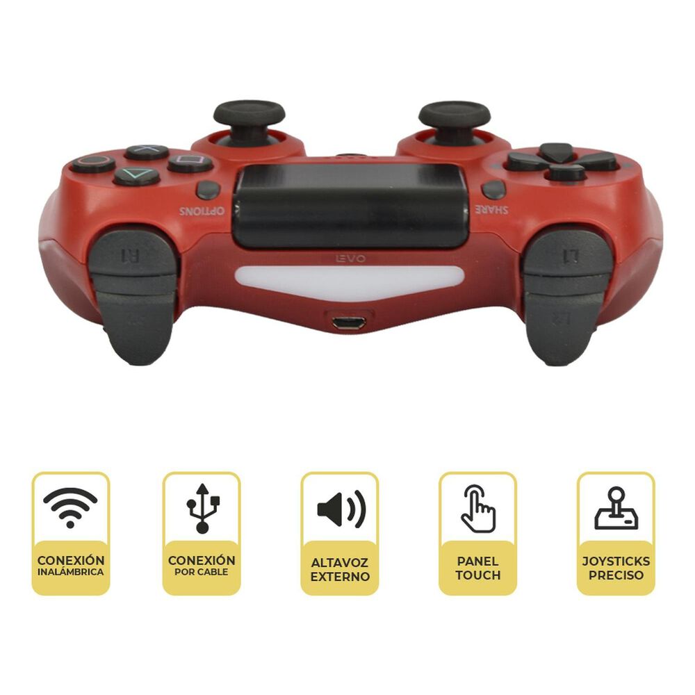 Control Joystick Inal&aacute;mbrico Doble Shock P4 Rojo Levo image number 1.0
