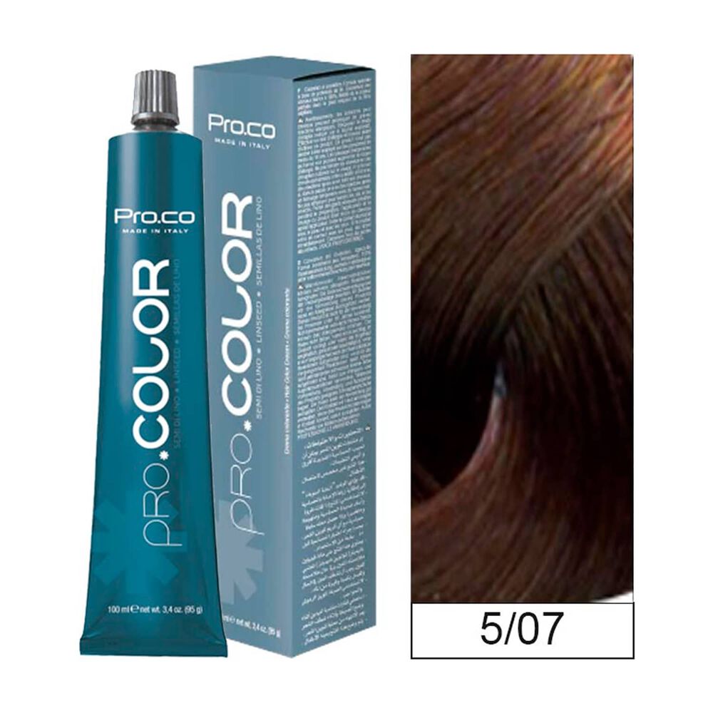 Pro.color - Tintura Permanente 5/07 Casta&ntilde;o Claro Tabaco 100ml + Oxidante image number 0.0