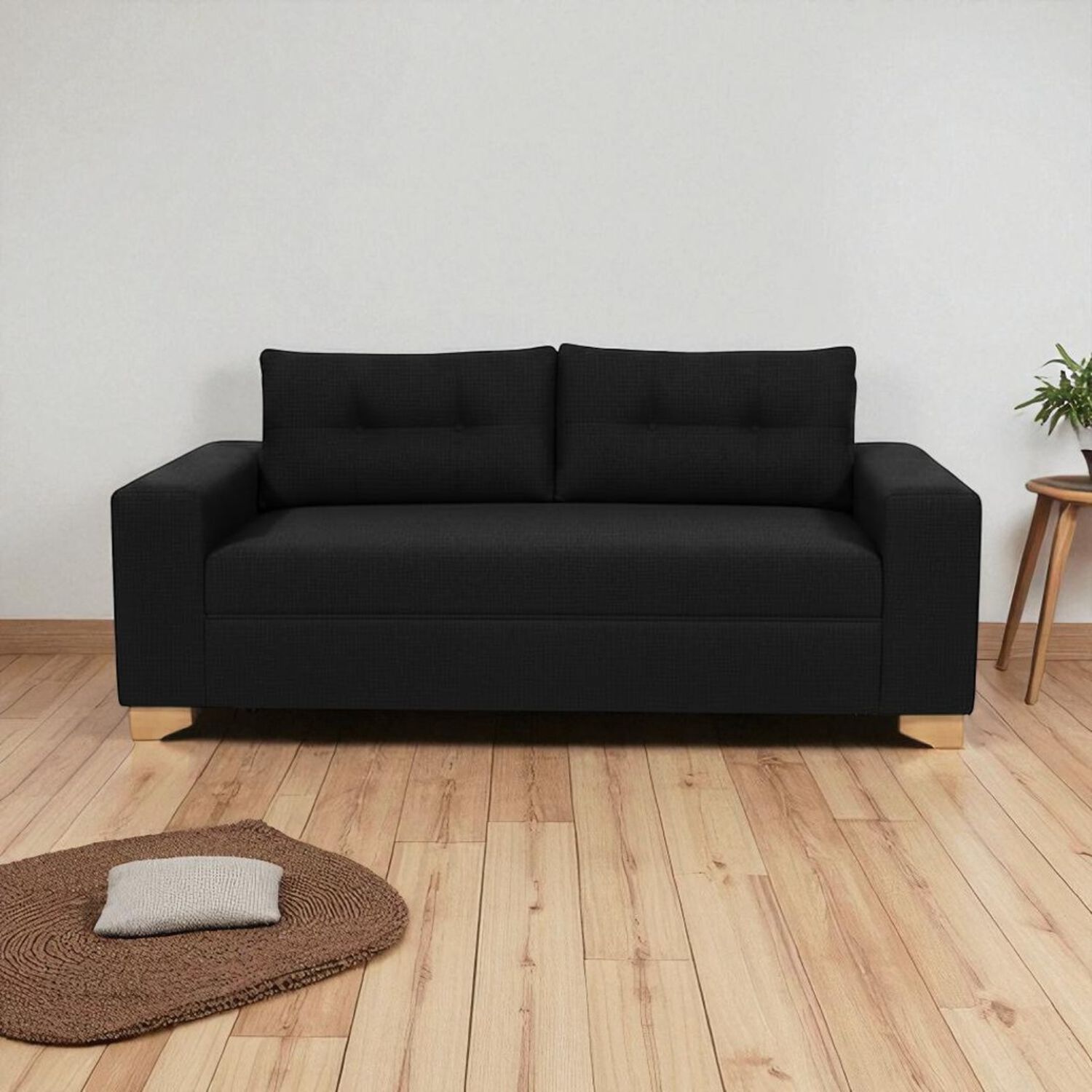Sofa Paris Dos Cuerpos Lino Negro image number 1.0