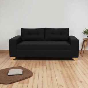 Sofa Paris Dos Cuerpos Lino Negro