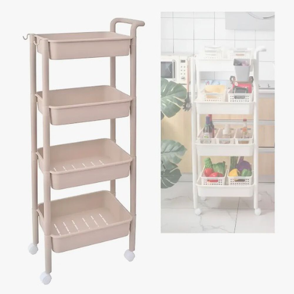 Carro Organizador Con Ruedas Beige image number 0.0