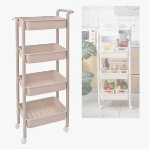 Carro Organizador Con Ruedas Beige