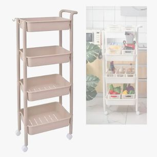 Carro Organizador Con Ruedas Beige