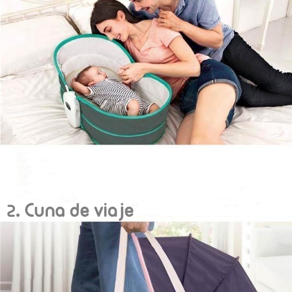 Cuna Moisés 5 En 1 Con Vibración Mosquitero Lubabycas Verde image number 1.0