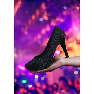 Zapato Candela Negro Con Brillos